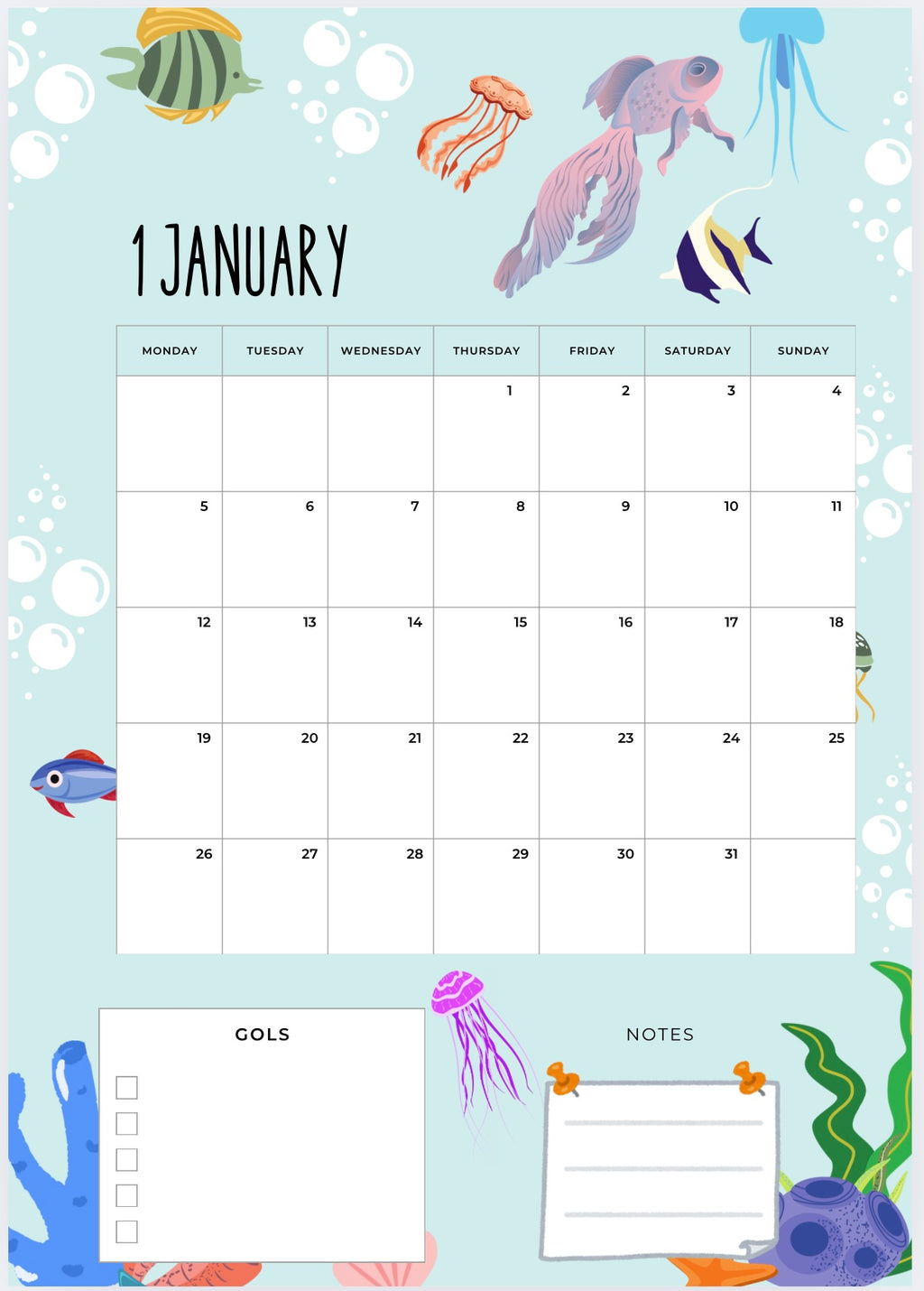Kids Coloring Planner - Plan your Live